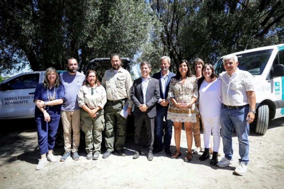 Durante la jornada en Monte Hermoso, Kicillof inauguró el Parque Ambiental en el Paseo del Pinar.